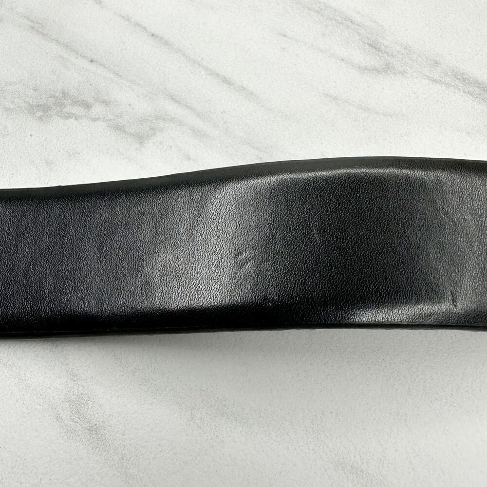 Mens Black and Brown Reversible Belt Silver Buckle Size 44 โจ - Picture 11 of 13